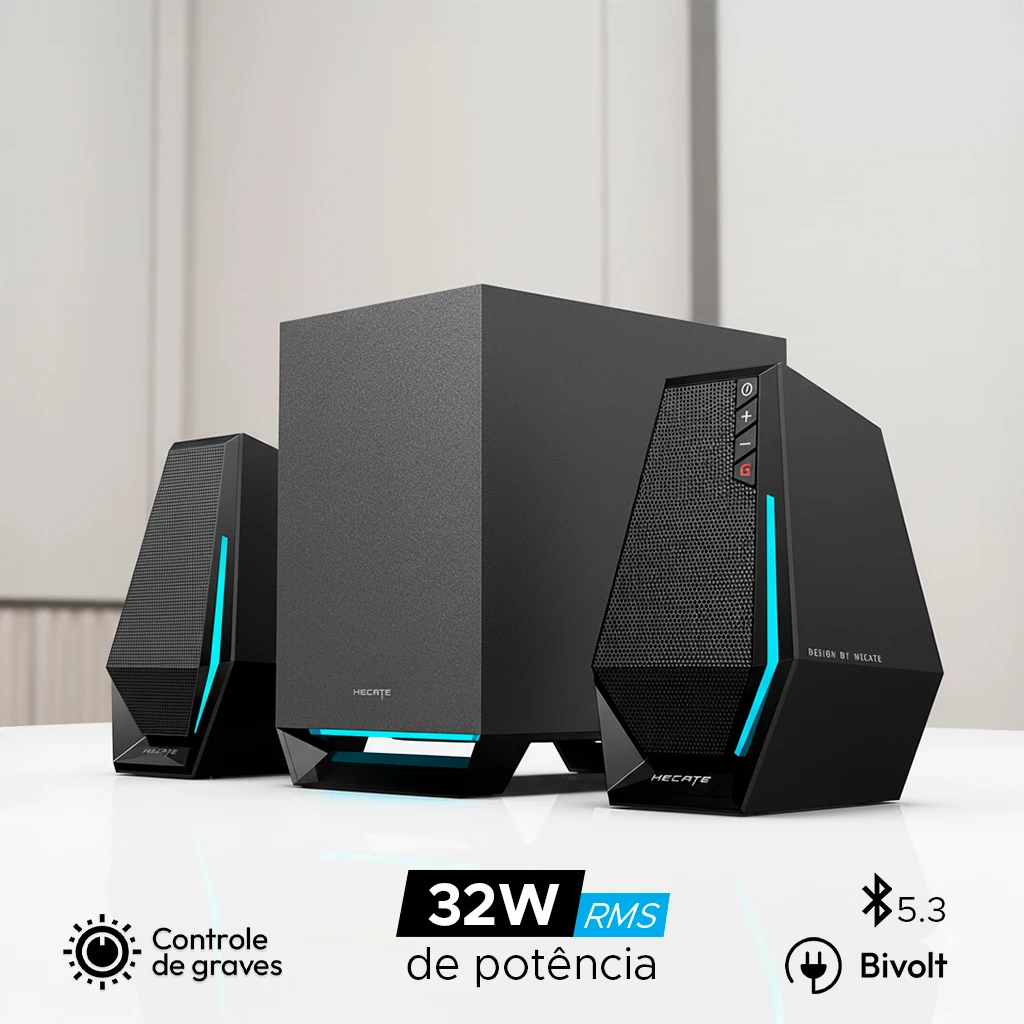 Caixa de Som com Subwoofer para PC Edifier G1500 Max – Muita potência com 30W RMS e Bluetooth 5.3