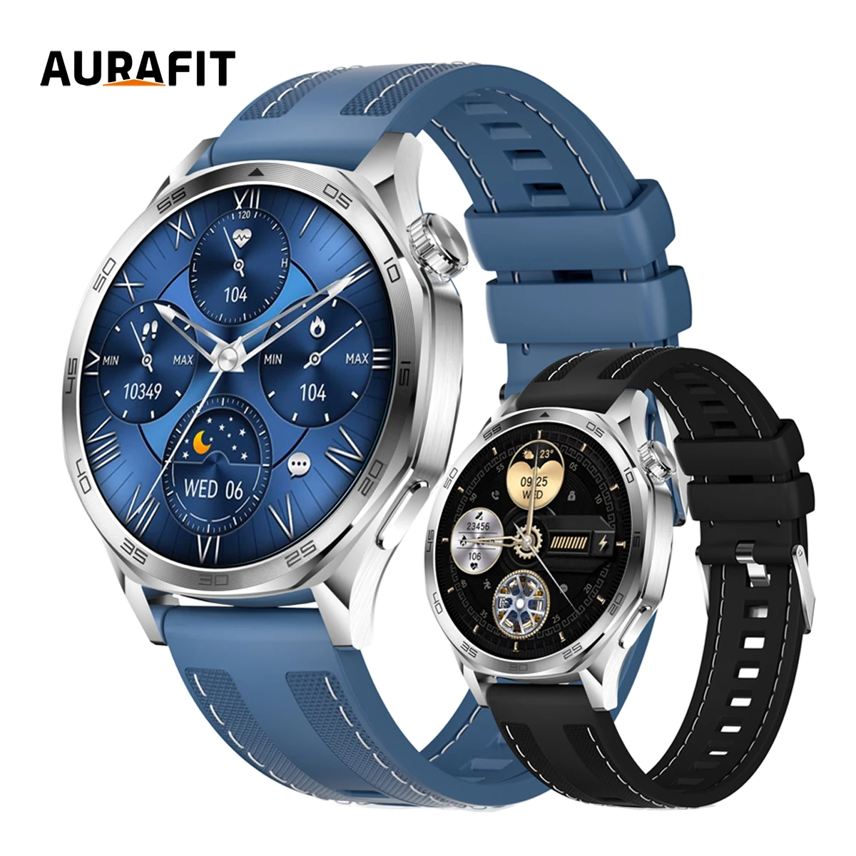AURAFIT AM29: 1.43″ AMOLED Smartwatch with Wireless Charging, 100+ Modes, Health Monitor (HR/SpO2/Sleep), IP68 ,Support Strava