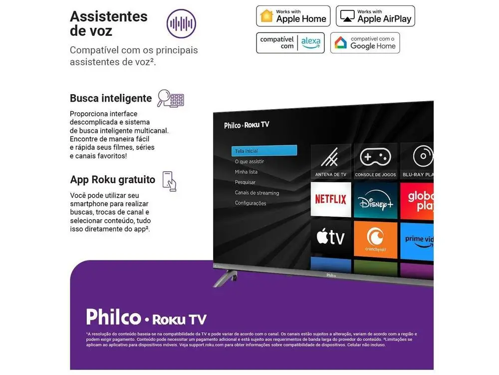 Smart TV 32″ Philco HD DLED P32CRB Roku TV 99323127 2026