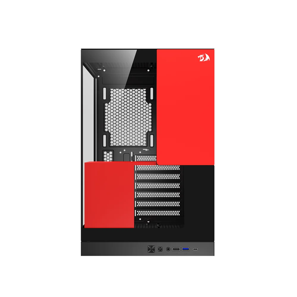Gabinete Gamer Redragon Eternal ATX Sem Fans CA-612BR Preto e Vermelho