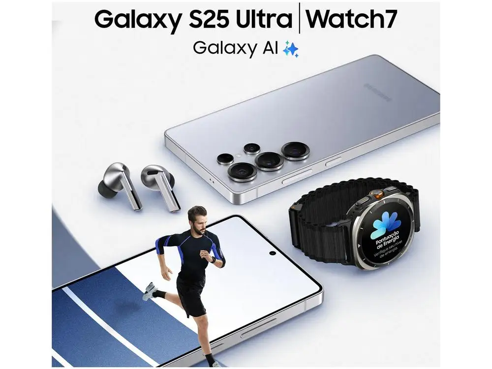 Samsung Galaxy S25 Ultra 5G 256GB Galaxy AI Titânio Preto 6,9″ 12GB RAM Câm. Quádrupla 200+50+10+50MP Bateria 5000mAh Dual Chip
