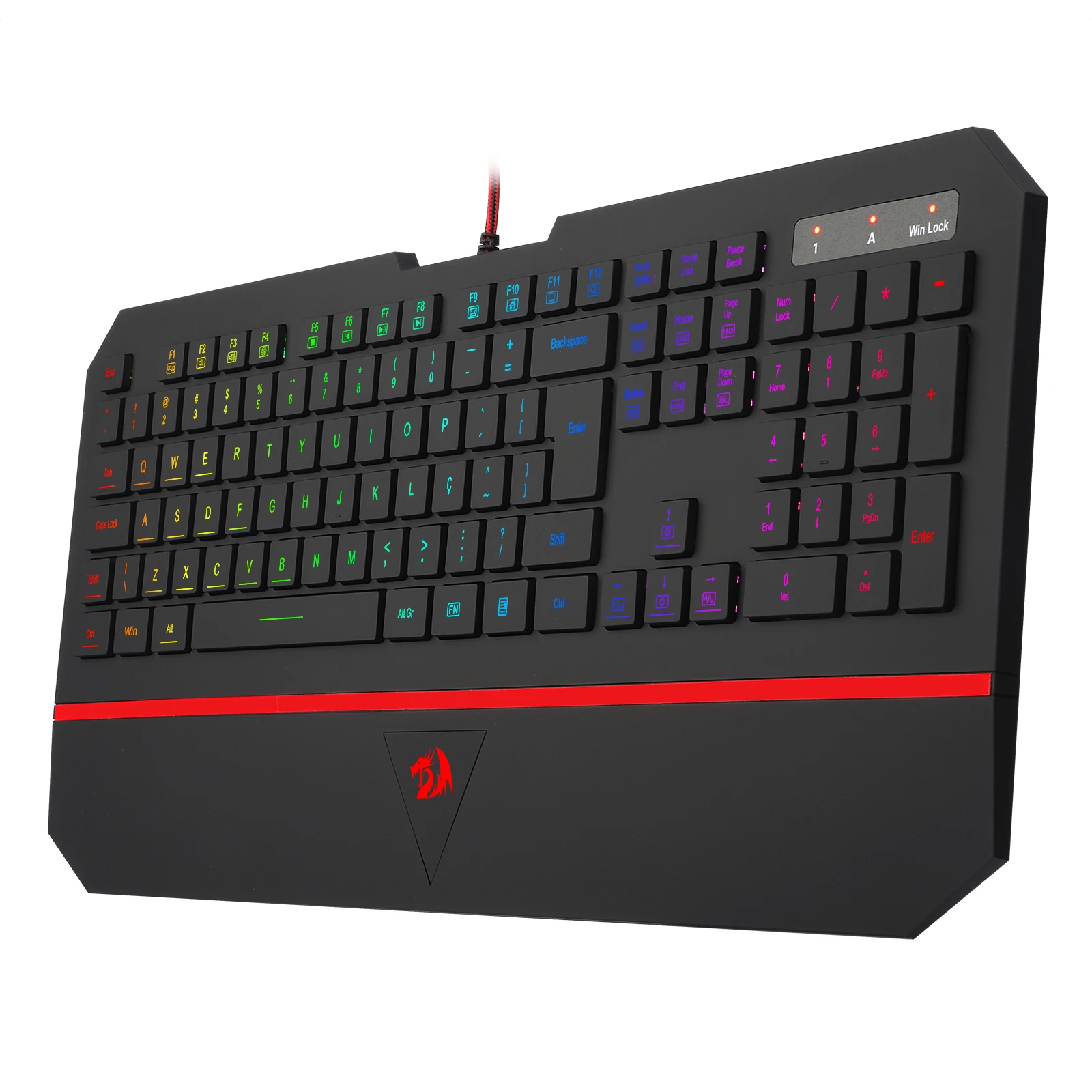 Teclado Gamer Membrana Redragon Karura 2 Preto RGB K502RGB