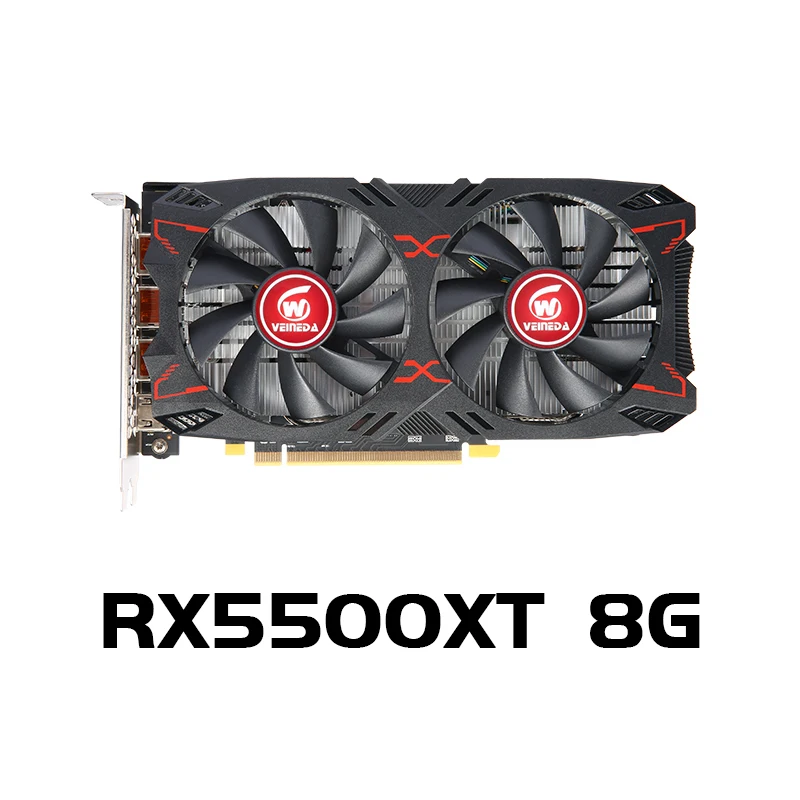 Placa de Vídeo Veineda RX 5500xt 8GB GPU GDDR6 128bit 8pin7nm dp * 2 placa de vídeo suporte desktop CPU