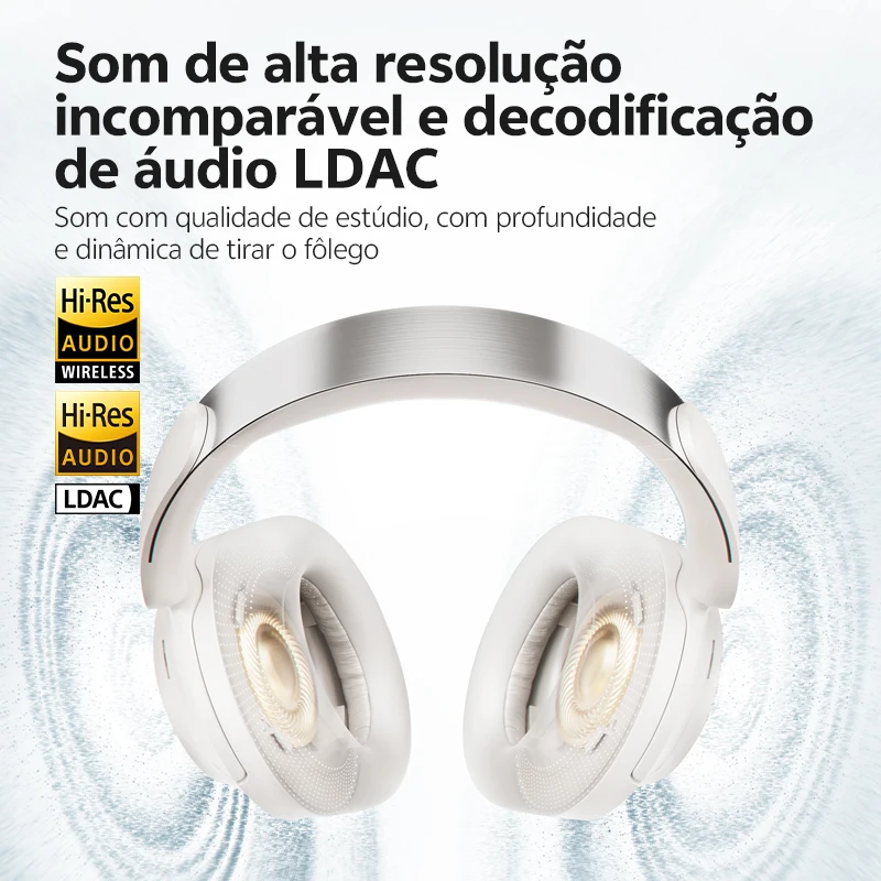 Fone de Ouvido Over-Ear QCY BH25H3SA com Som Espacial Hi-Res LDAC