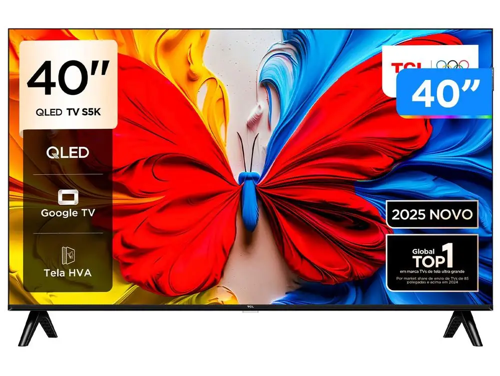 Smart TV 40″ TCL Full HD QLED 40S5K Google TV 2 HDMI