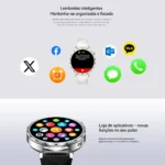 Smartwatch feminino AURAFIT Ella 4, 1,32 Amoled, à prova d’água 1ATM, mais de 150 modos esportivos, monitoramento de saúde, Android e iOS