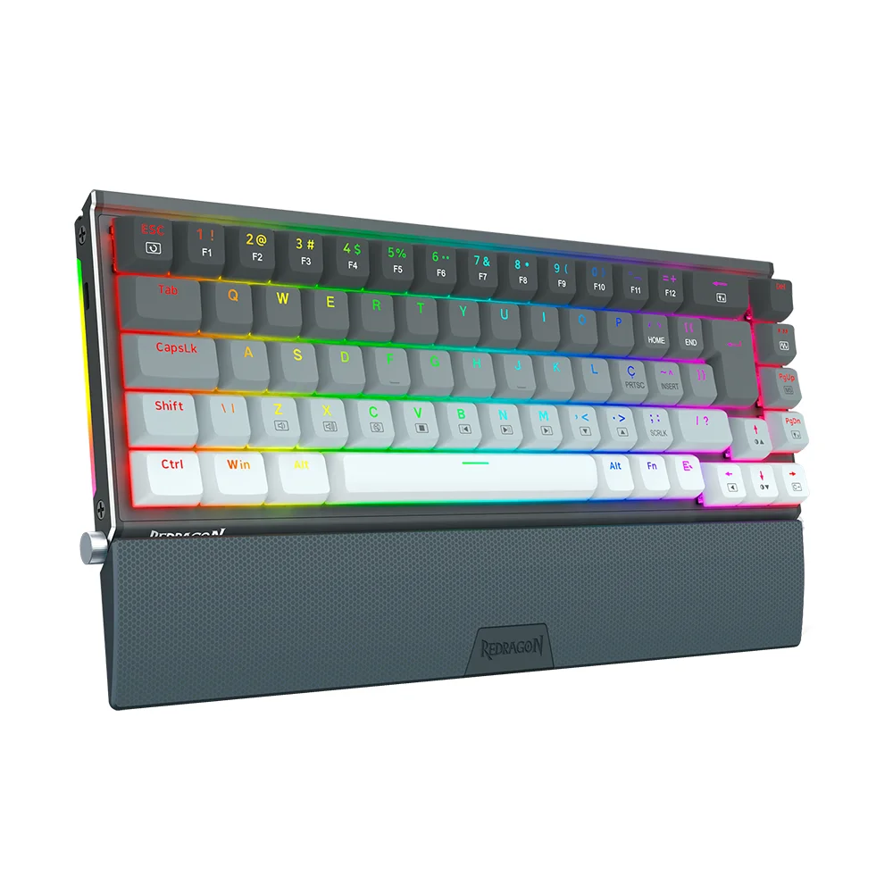 Teclado Mecânico Redragon Shaco RGB Switch Brown Preto e Cinza