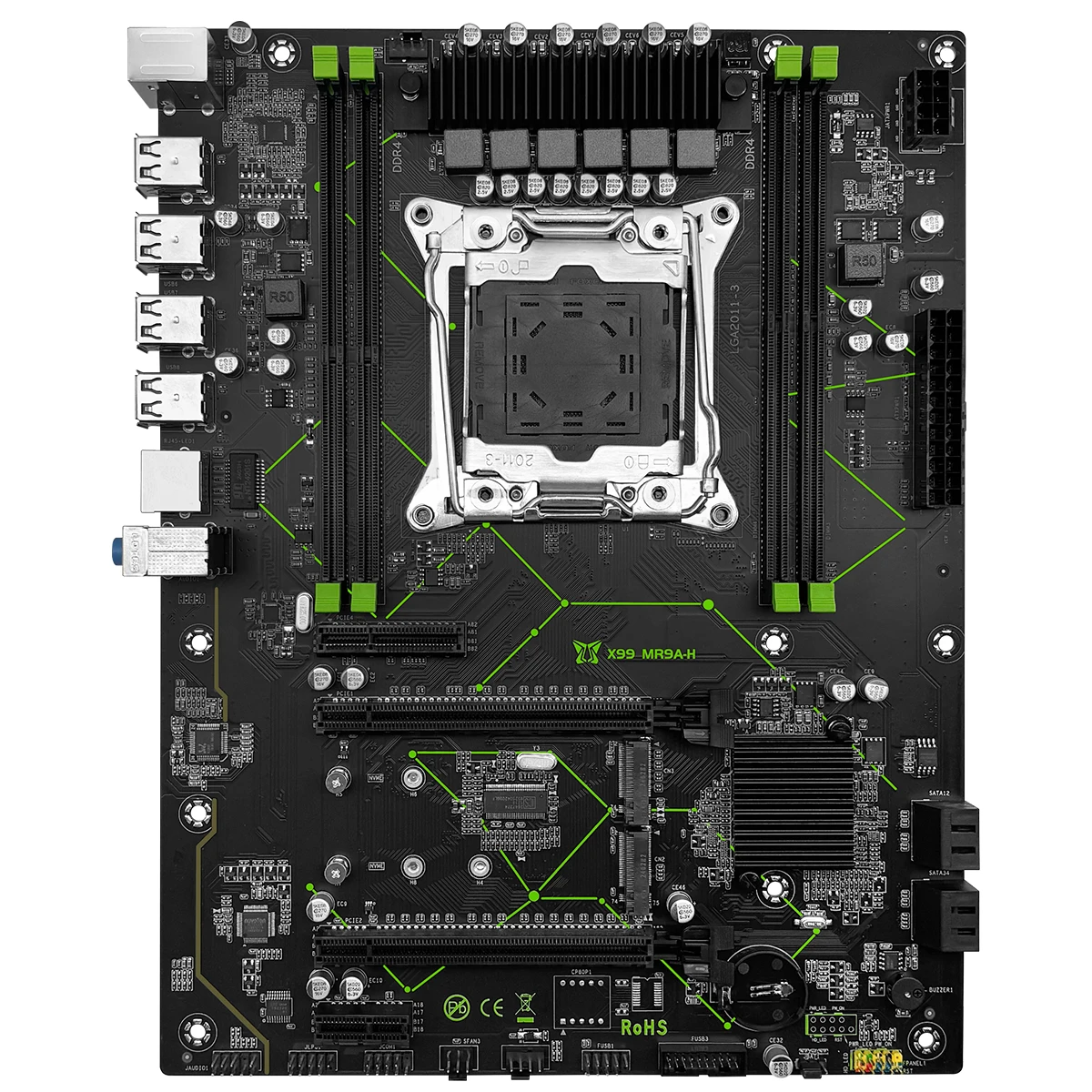 Placa-mãe MACHINIST MR9A-H X99 Suporte para Intel Xeon E5 V3 V4 LGA 2011-3 CPU e DDR4 RAM NVME M.2 USB3.0 de canal duplo