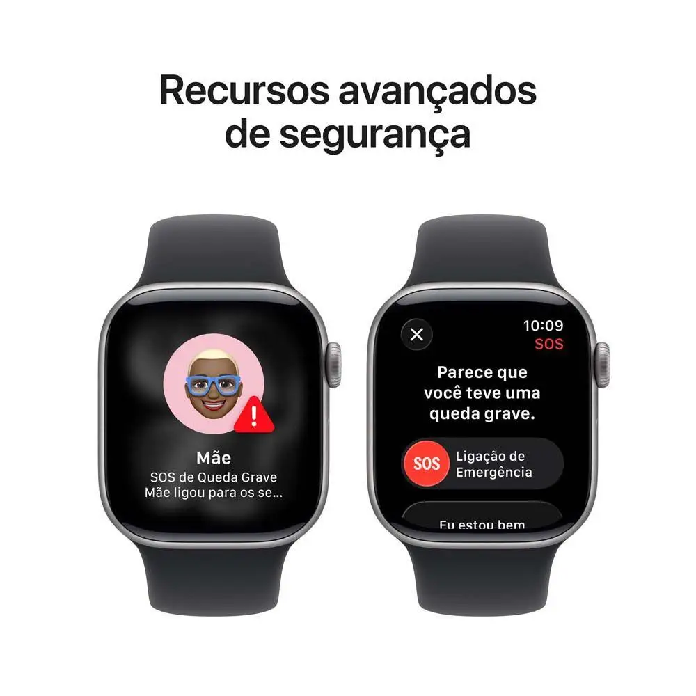 Apple Watch Series 11 GPS + Cellular Caixa Cinza-espacial de Alumínio 42mm Pulseira Esportiva Preta M/G