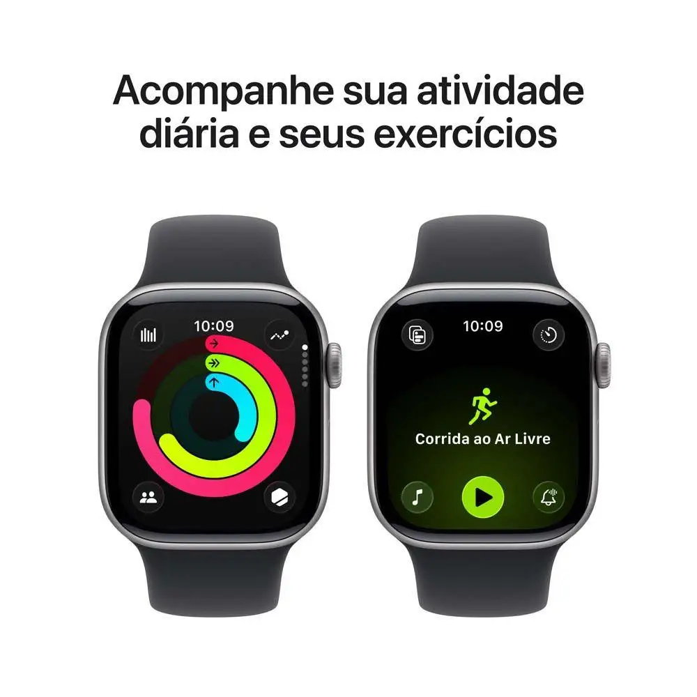 Apple Watch Series 11 GPS + Cellular Caixa Cinza-espacial de Alumínio 42mm Pulseira Esportiva Preta M/G