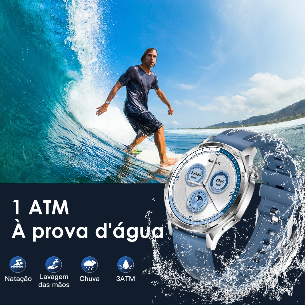 AURAFIT AM29: 1.43″ AMOLED Smartwatch with Wireless Charging, 100+ Modes, Health Monitor (HR/SpO2/Sleep), IP68 ,Support Strava