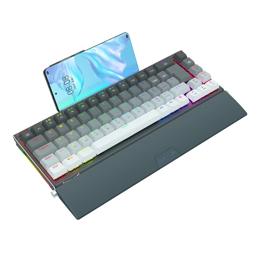 Teclado Mecânico Redragon Shaco RGB Switch Brown Preto e Cinza