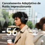 Fone de Ouvido Over-Ear QCY BH25H3SA com Som Espacial Hi-Res LDAC