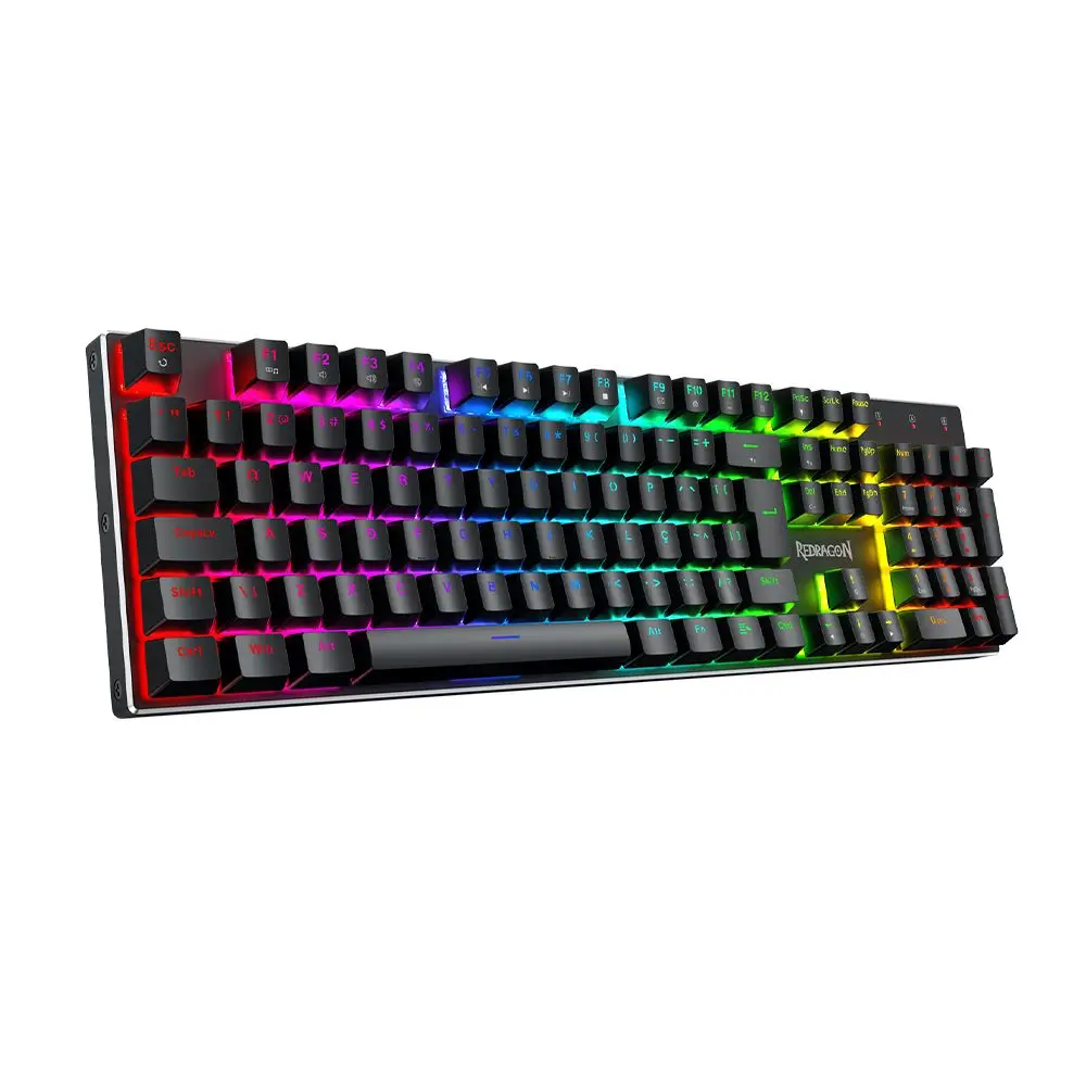 Teclado Magnético Gamer Redragon Dharma Full Size RGB Preto