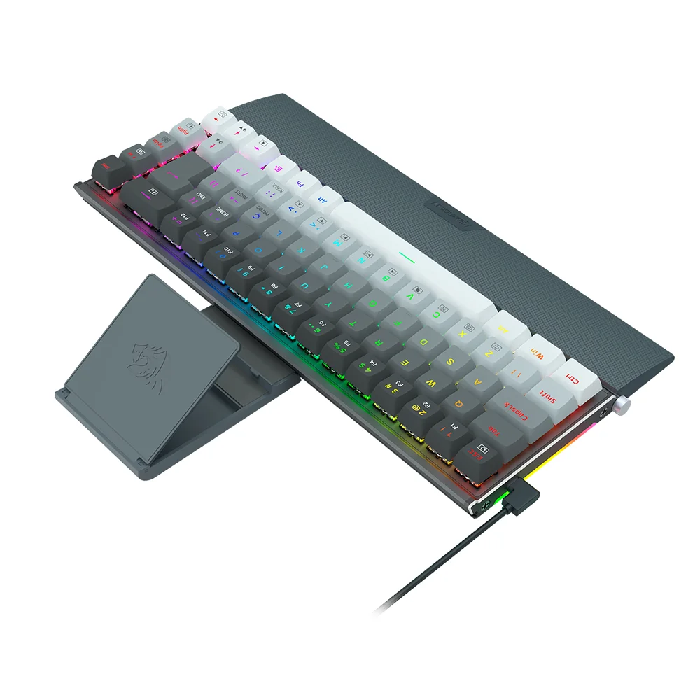 Teclado Mecânico Redragon Shaco RGB Switch Brown Preto e Cinza