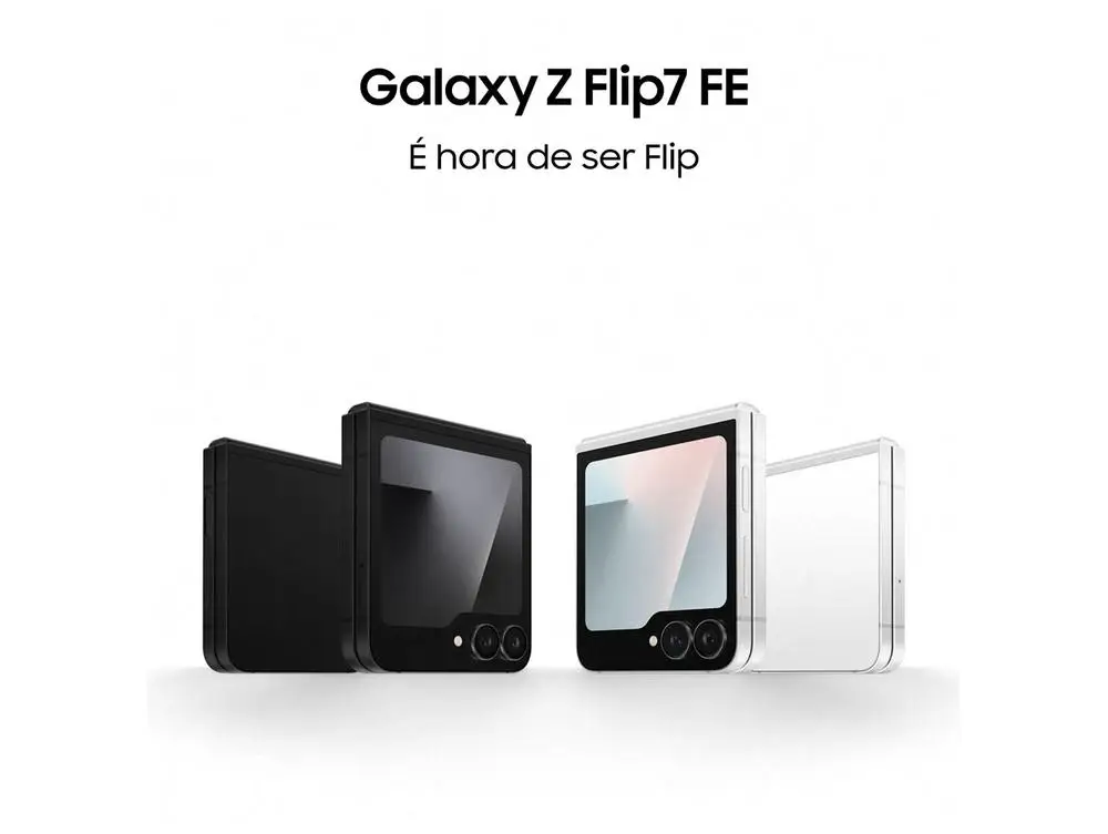 Smartphone Samsung Galaxy Z Flip7 FE 128GB Preto 5G 8GB RAM Tela 6,7″ Câm. Dupla + Selfie 10MP