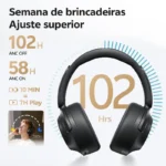 Fone de Ouvido Over-Ear QCY BH25H3SA com Som Espacial Hi-Res LDAC
