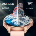 Relógio Feminino AURAFIT ELLA 1, AMOLED 1,32″, 150+ Modos Esportivos, ​ ​ Monitor Ciclo Menstrual ​ ​ , Saúde, Android/iOS