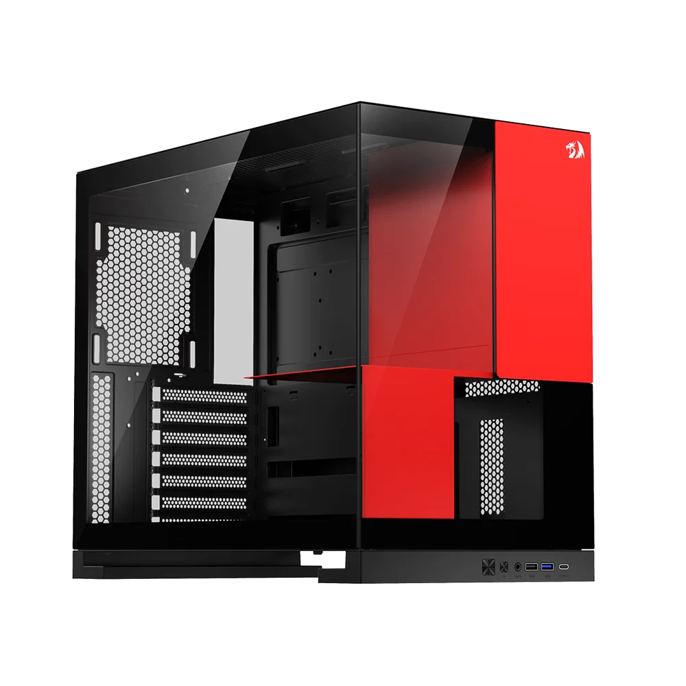Gabinete Gamer Redragon Eternal ATX Sem Fans CA-612BR Preto e Vermelho