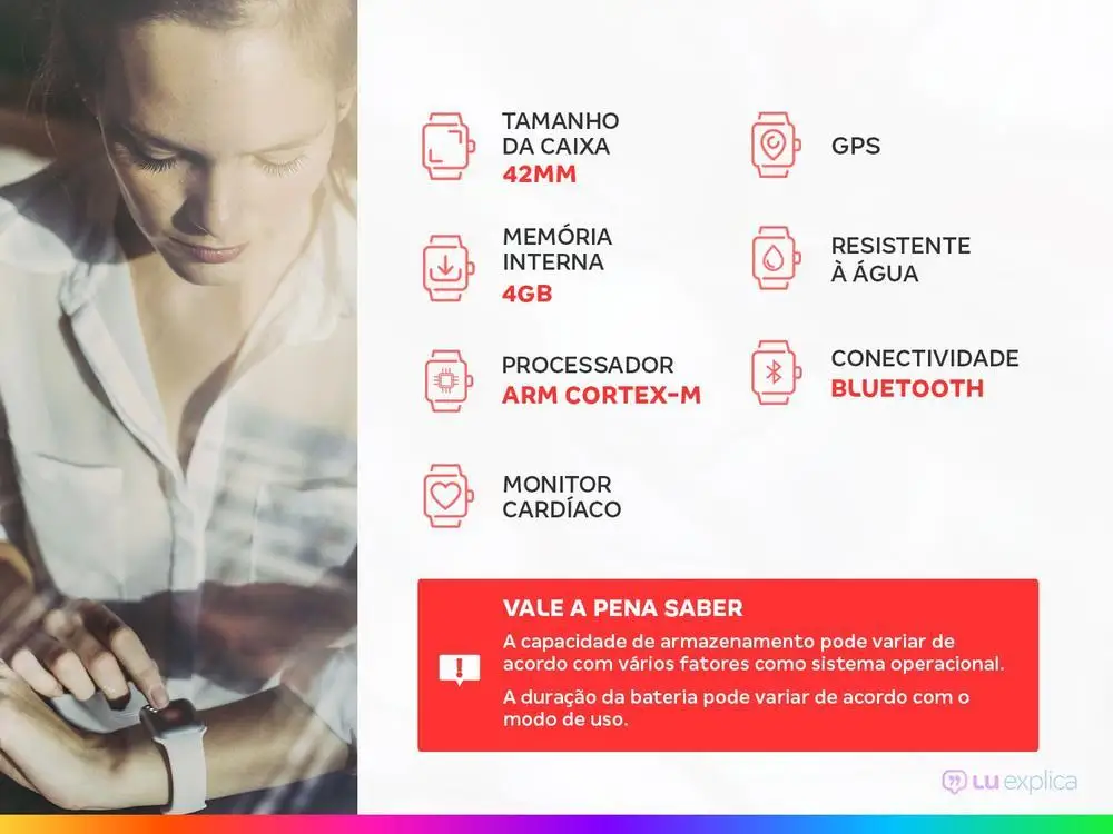 Smartwatch Huawei GT3 42mm Preto 4GB