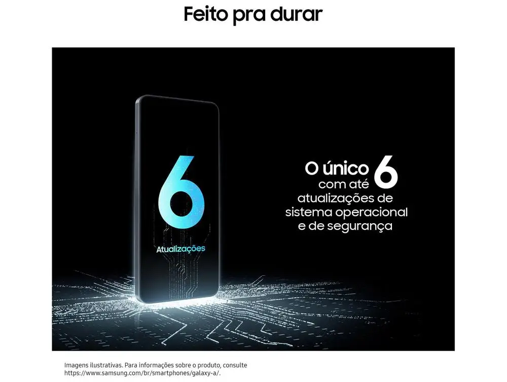 Smartphone Samsung A07 256GB Preto 8GB RAM Tela 6,7″ Câm. Dupla + Selfie 8MP