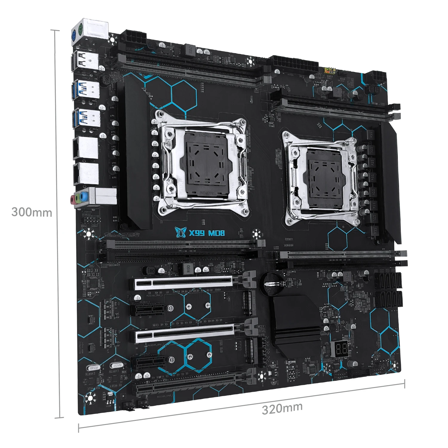 MACHINIST X99 MD8 Dual CPU Placa-mãe LGA 2011-3 Suporte Processador Dual Xeon NVME SATA M.2 8 DDR4 RAM MAX 256G USB3.0 E-ATX