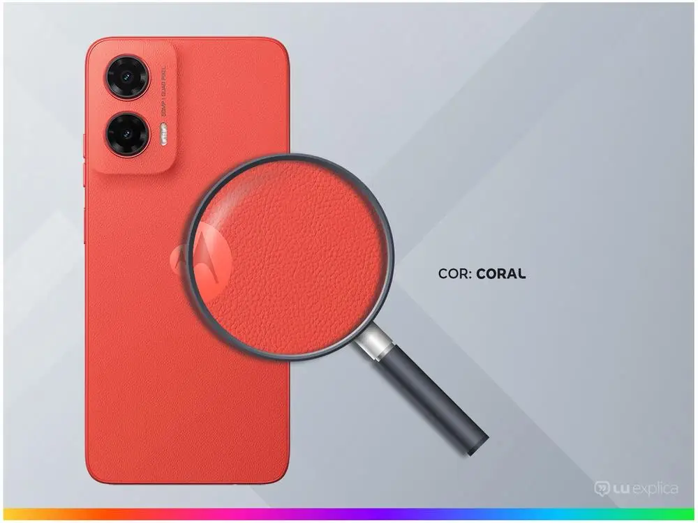Smartphone Motorola Moto G35 256GB Coral 5G 12GB RAM 5G 6,7″ Câm. Dupla + Selfie 16MP