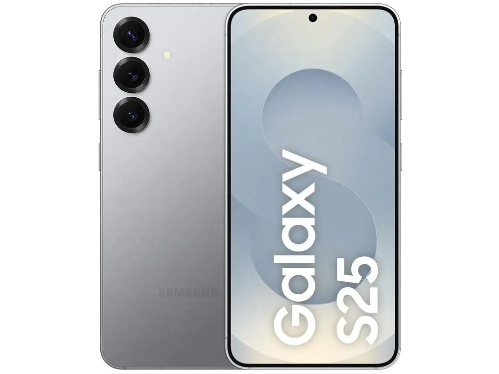 Samsung Galaxy S25 5G 256GB Galaxy AI Prata 6,2″ 12GB RAM Câm. Tripla 50+12+10MP Bateria 4000mAh Dual Chip