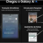 Smartphone Samsung Galaxy S24 Ultra 6,8″ Galaxy AI 256GB Titânio Preto 5G 12GB RAM Câm. Quádrupla 200MP + Selfie 12MP 5000mAh