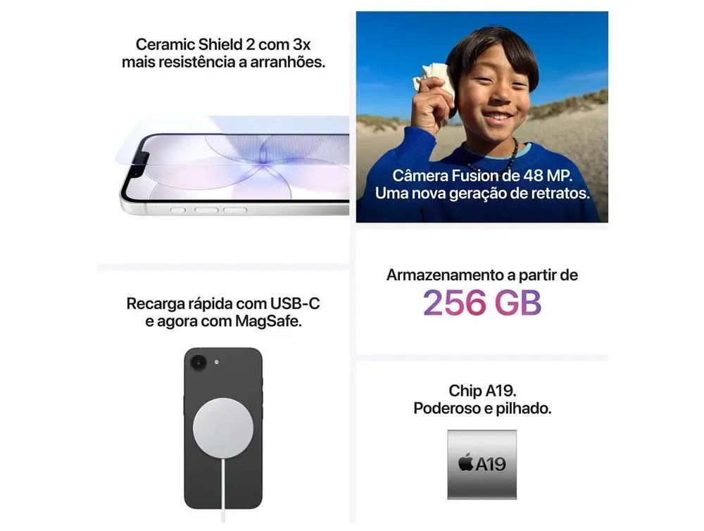 Apple iPhone 17e 256GB Rosa-pálido 6,1″ 48MP iOS 5G
