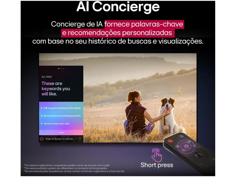 Smart TV 50″ LG 4K Ultra HD 50UA8550PSA webOS 25 AI Processor 4K Gen8 com Alexa 3 HDMI