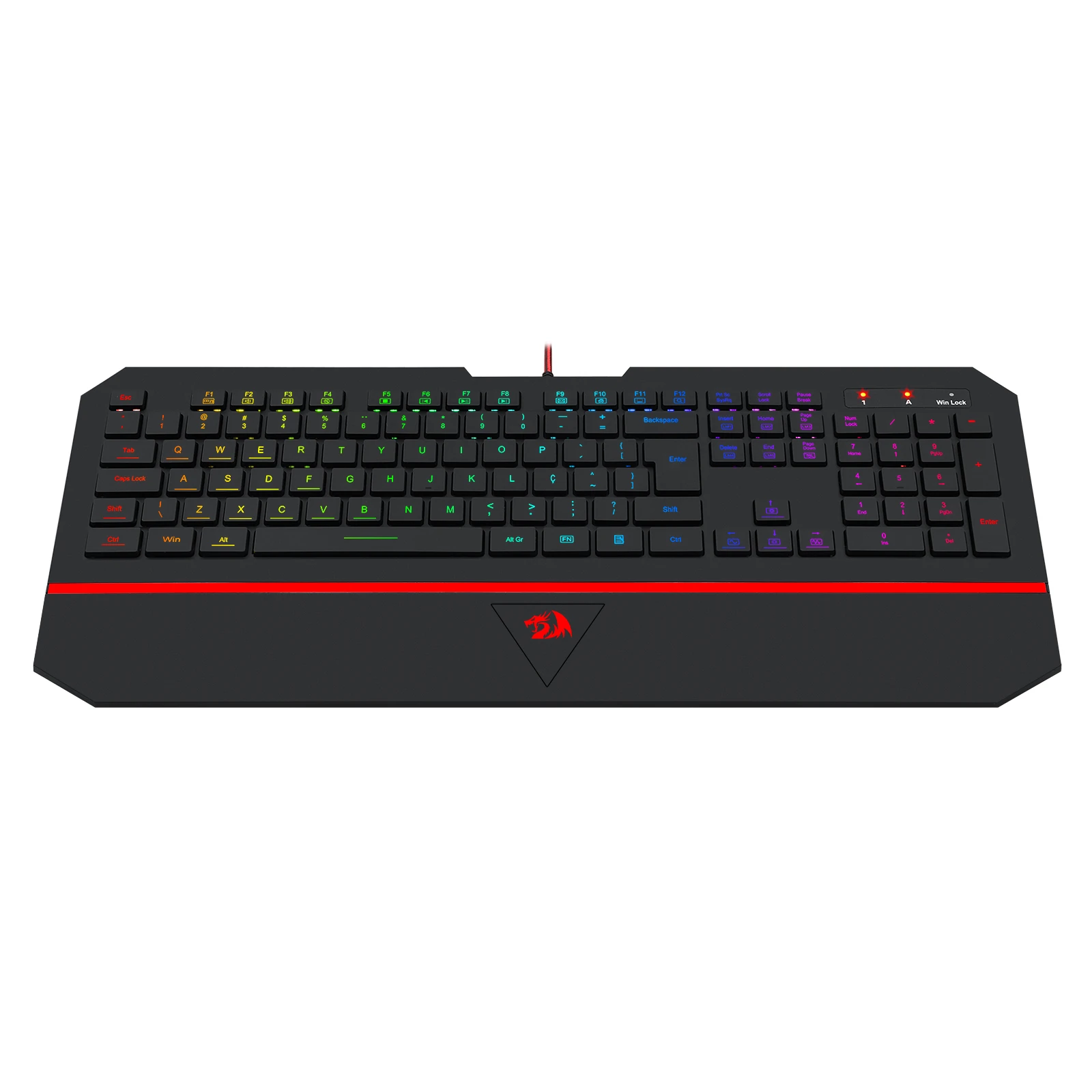Teclado Gamer Membrana Redragon Karura 2 Preto RGB K502RGB