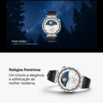 Smartwatch feminino AURAFIT Ella 4, 1,32 Amoled, à prova d’água 1ATM, mais de 150 modos esportivos, monitoramento de saúde, Android e iOS
