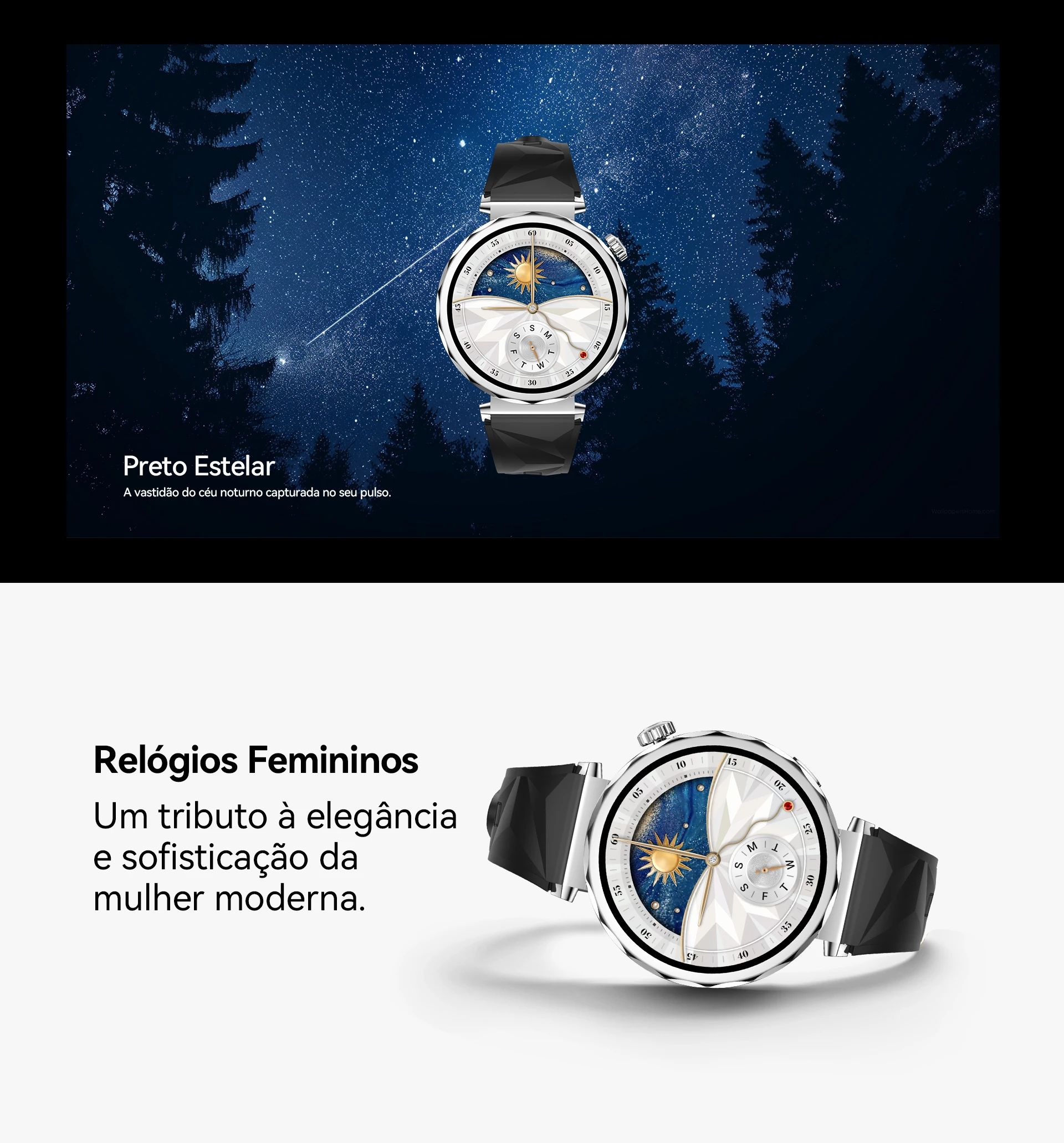 Smartwatch feminino AURAFIT Ella 4, 1,32 Amoled, à prova d’água 1ATM, mais de 150 modos esportivos, monitoramento de saúde, Android e iOS