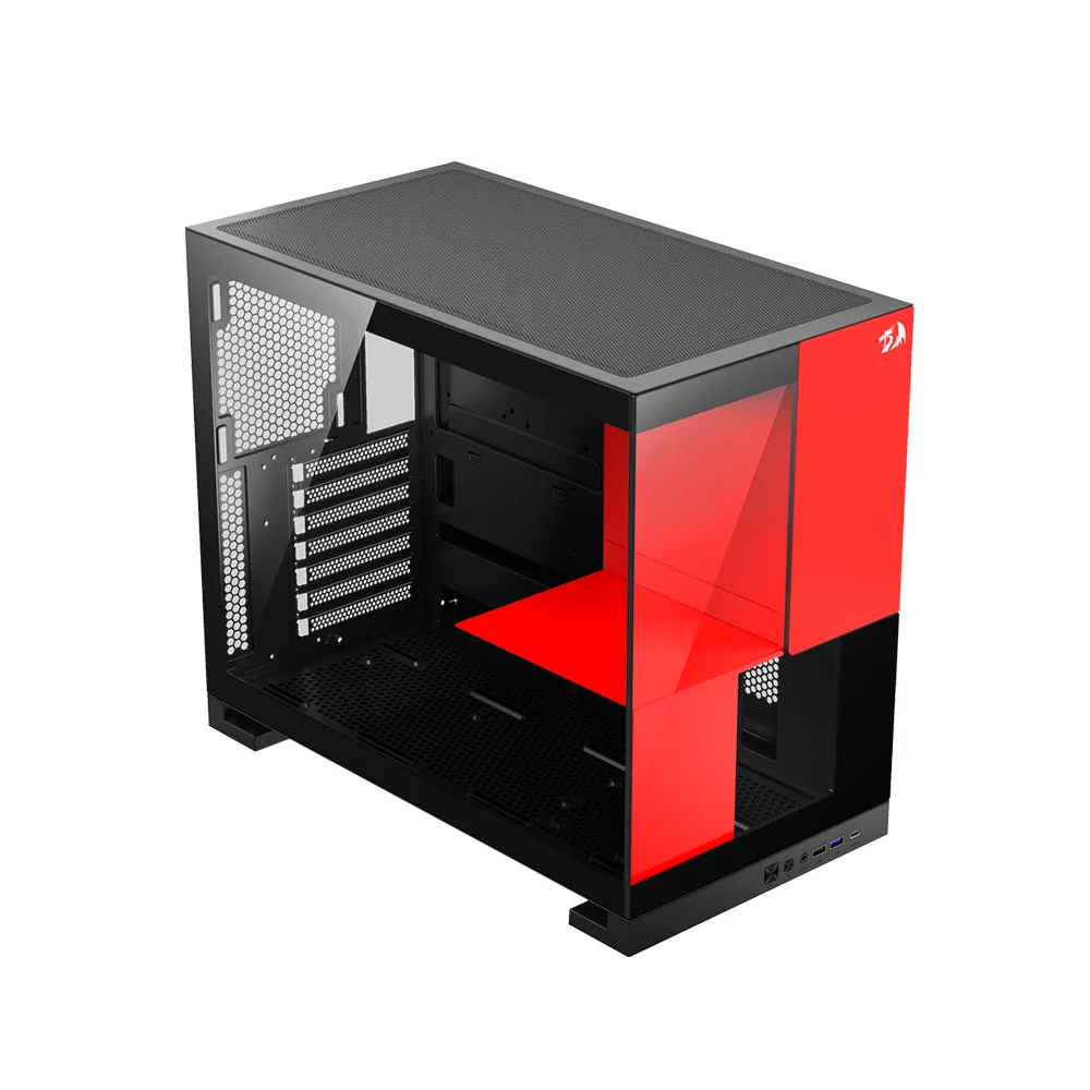 Gabinete Gamer Redragon Eternal ATX Sem Fans CA-612BR Preto e Vermelho