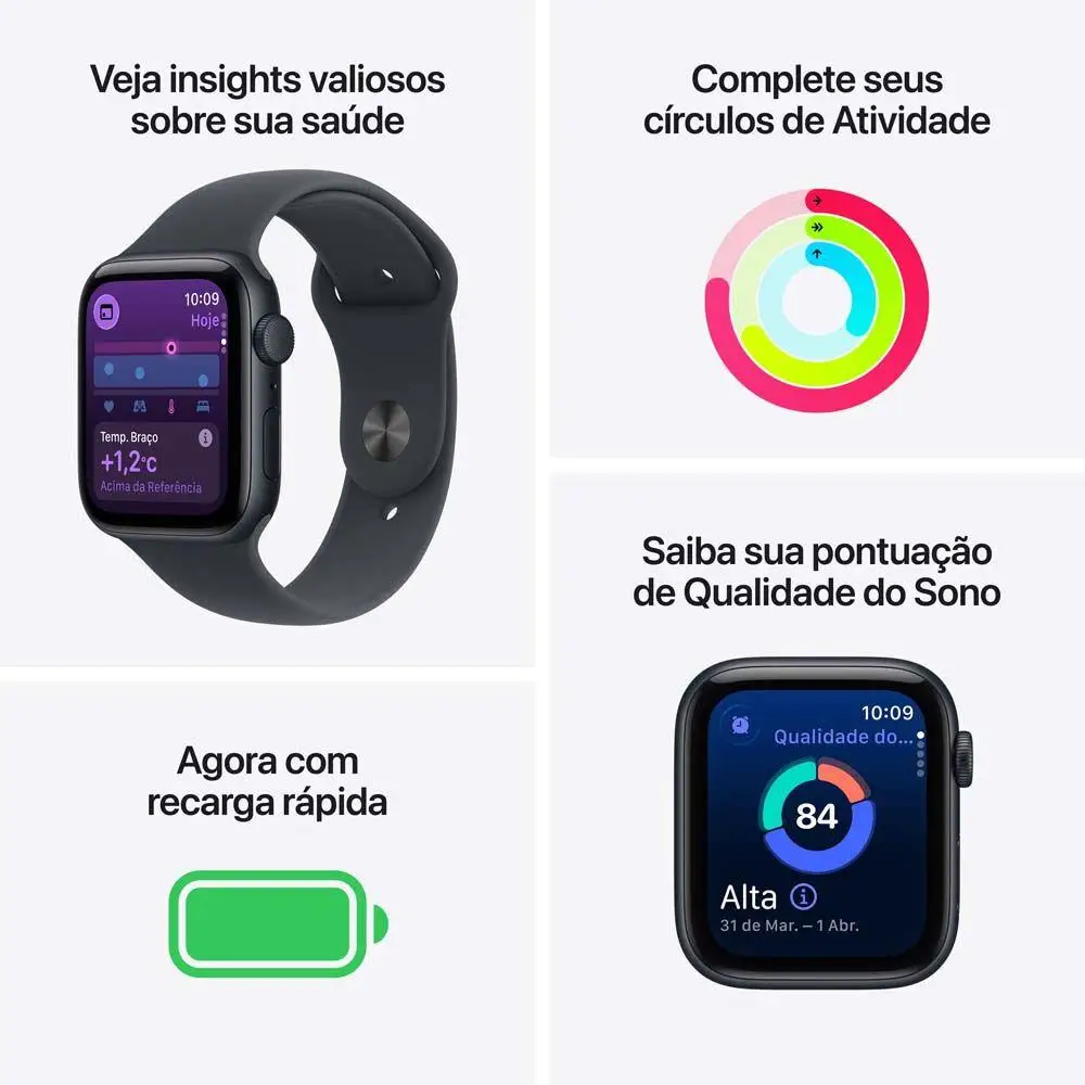 Apple Watch SE 3 GPS Caixa Estelar de Alumínio 44mm Pulseira Esportiva Estelar M/G