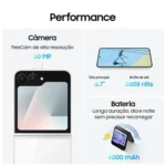 Smartphone Samsung Galaxy Z Flip7 FE 128GB Preto 5G 8GB RAM Tela 6,7″ Câm. Dupla + Selfie 10MP